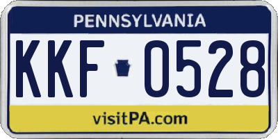 PA license plate KKF0528