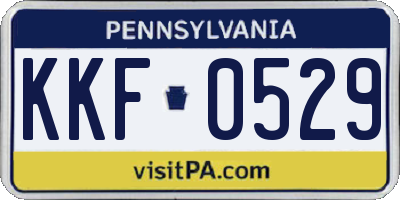 PA license plate KKF0529