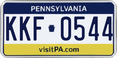 PA license plate KKF0544