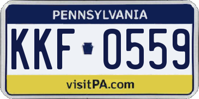PA license plate KKF0559