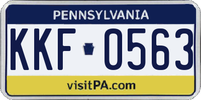 PA license plate KKF0563