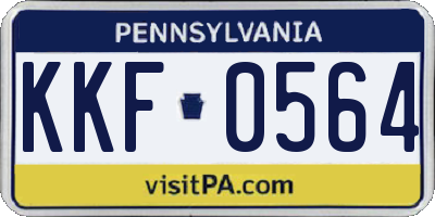PA license plate KKF0564