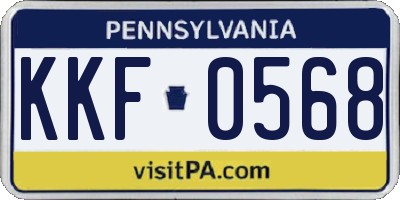PA license plate KKF0568