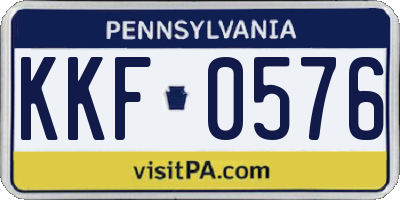 PA license plate KKF0576