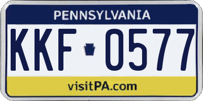 PA license plate KKF0577