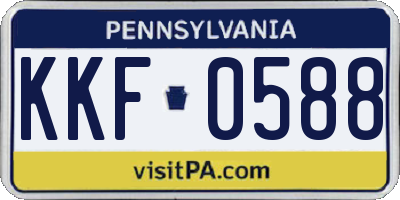 PA license plate KKF0588