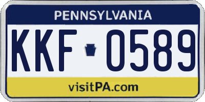 PA license plate KKF0589