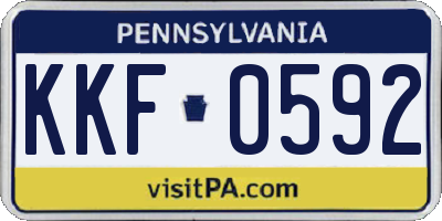 PA license plate KKF0592