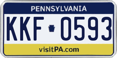 PA license plate KKF0593