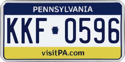 PA license plate KKF0596
