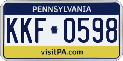 PA license plate KKF0598