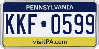 PA license plate KKF0599