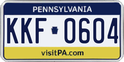 PA license plate KKF0604