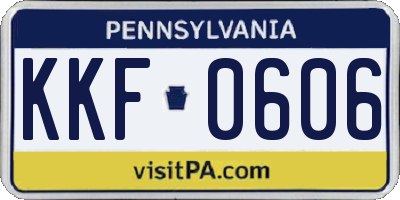 PA license plate KKF0606