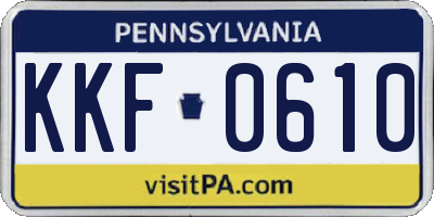 PA license plate KKF0610
