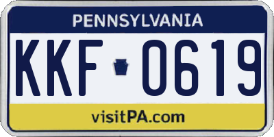 PA license plate KKF0619