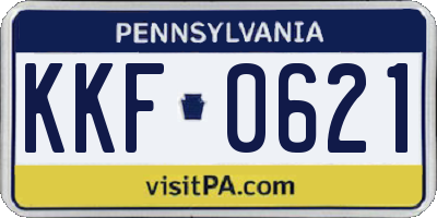 PA license plate KKF0621