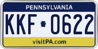 PA license plate KKF0622