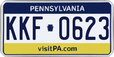 PA license plate KKF0623