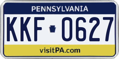 PA license plate KKF0627