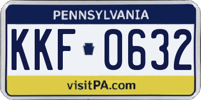 PA license plate KKF0632