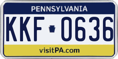 PA license plate KKF0636