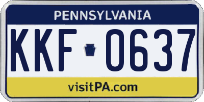 PA license plate KKF0637