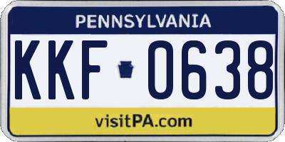 PA license plate KKF0638