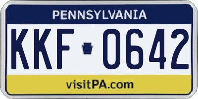 PA license plate KKF0642