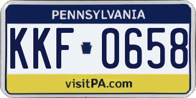 PA license plate KKF0658