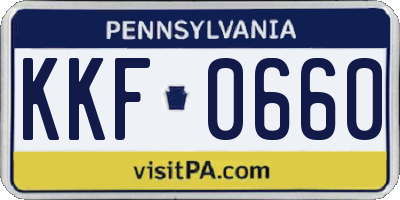 PA license plate KKF0660