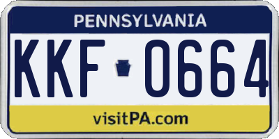 PA license plate KKF0664