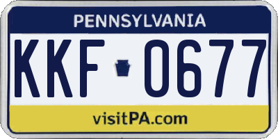 PA license plate KKF0677
