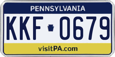 PA license plate KKF0679