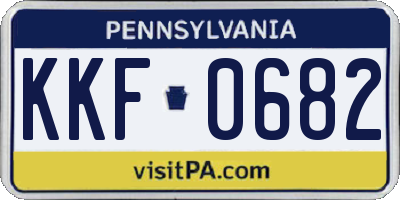 PA license plate KKF0682