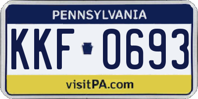 PA license plate KKF0693
