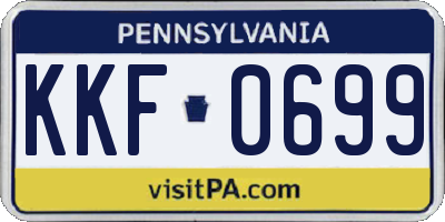PA license plate KKF0699