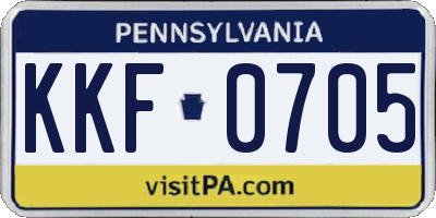PA license plate KKF0705