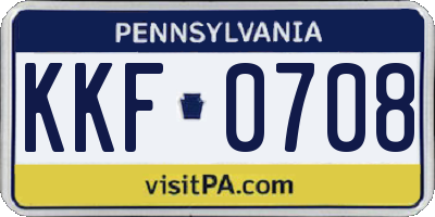 PA license plate KKF0708