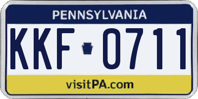 PA license plate KKF0711