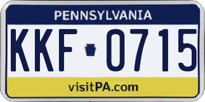 PA license plate KKF0715