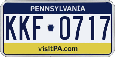 PA license plate KKF0717