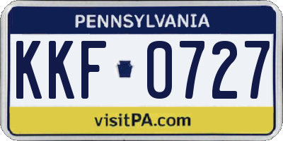 PA license plate KKF0727
