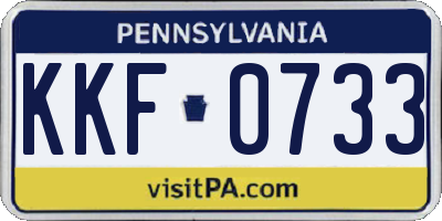 PA license plate KKF0733