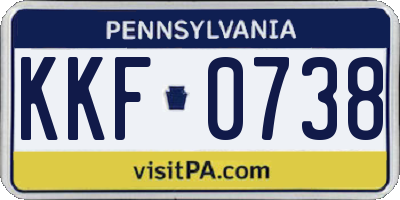 PA license plate KKF0738