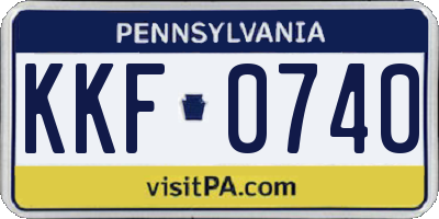 PA license plate KKF0740