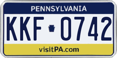 PA license plate KKF0742