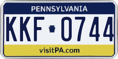 PA license plate KKF0744