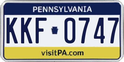 PA license plate KKF0747
