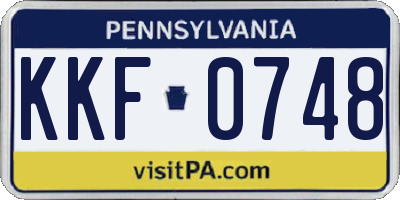 PA license plate KKF0748